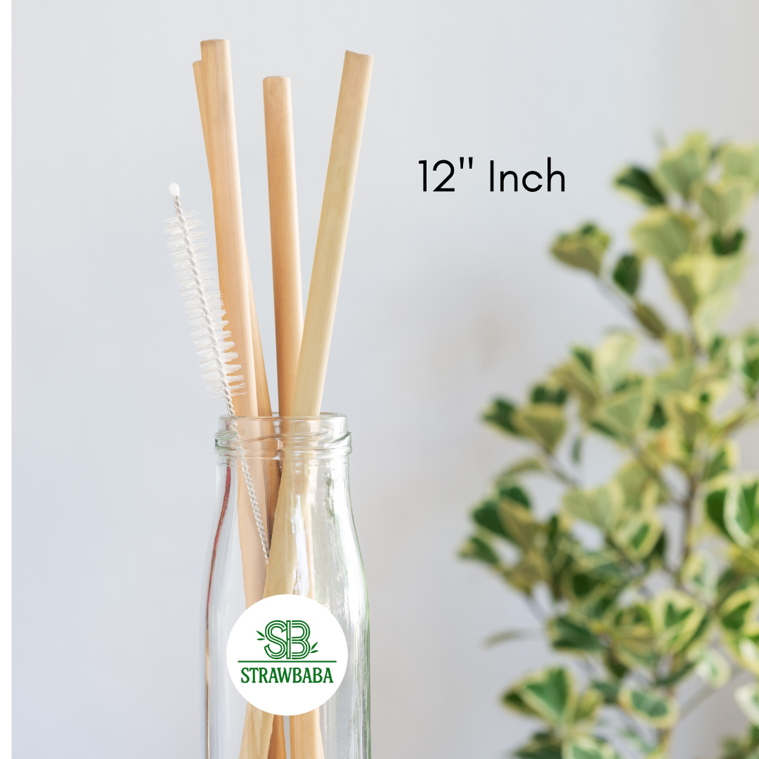 Bamboo Straws (12", Pack of 100)