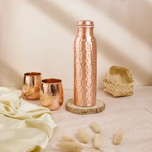 ORETROVE Hammered Matt Polish Copper Bottle
