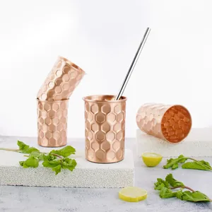 ORETROVE Diamond Matt Copper Glass - Set of 2 Glass