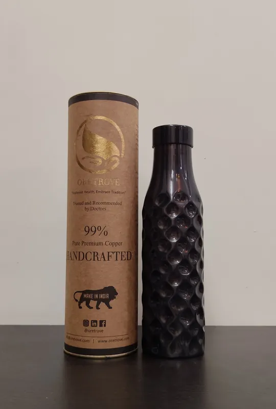 ORETROVE Diamond Antique Pure Copper Bottle