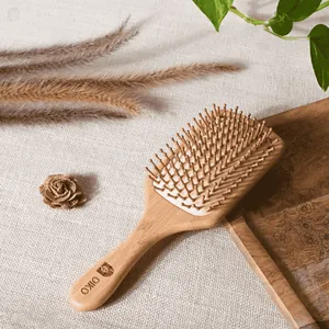Bamboo Paddle Hair Brush|For Men & Women |With Bamboo Bristles | Detangling And Hair Styling.