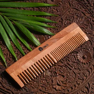 Neem Wood Hair Comb for Men & Women | Dual-Sized Teeth,Natural Hair Care
