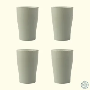 Irida Naturals Multicolour Wheat Straw Unbreakable Tea Cups Set of 4