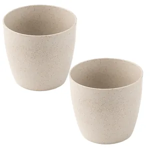 Irida Naturals Set of 2 Rice Husk Lily Pots & Planter