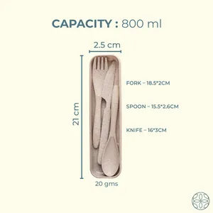 IRIDA NATURALS Unbreakable Wheat Straw Cutlery Set Pack of 1