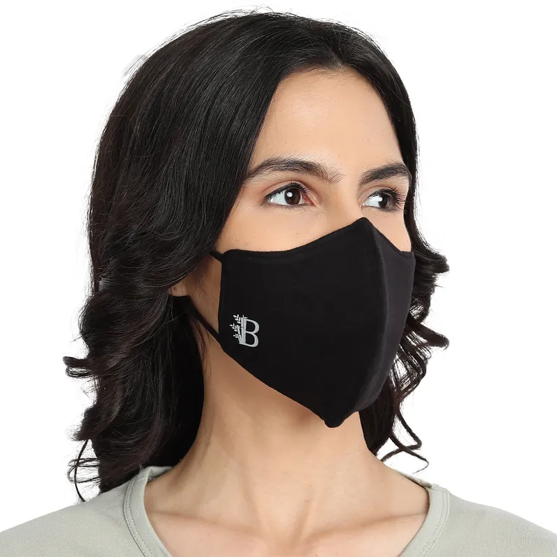 Bamboo Fabric Women's Face Mask | 5 Layer filtration | Pack of 2 thumbnail