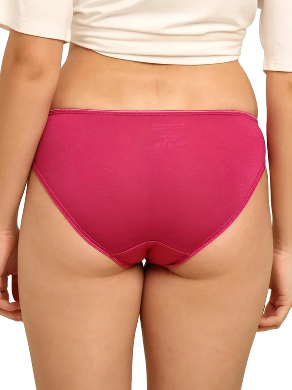 Bamboo Fabric Low Rise Bikini Panty – Fuchsia & Black | Pack of 2 thumbnail