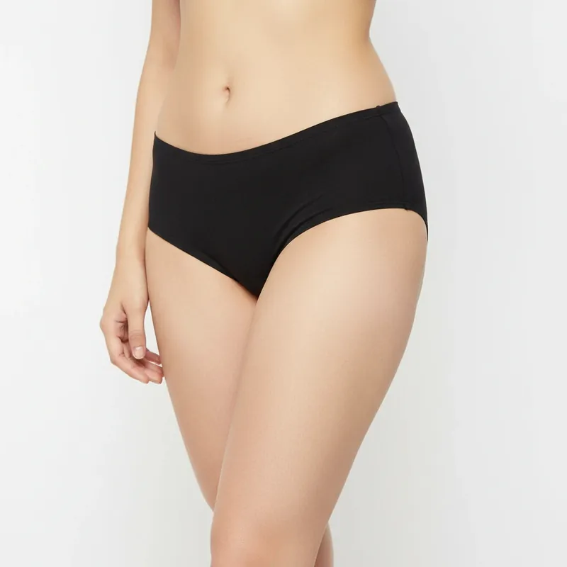 Bamboo Fabric Low Waist Underwear | Peach and Black |  Pack of 2 thumbnail
