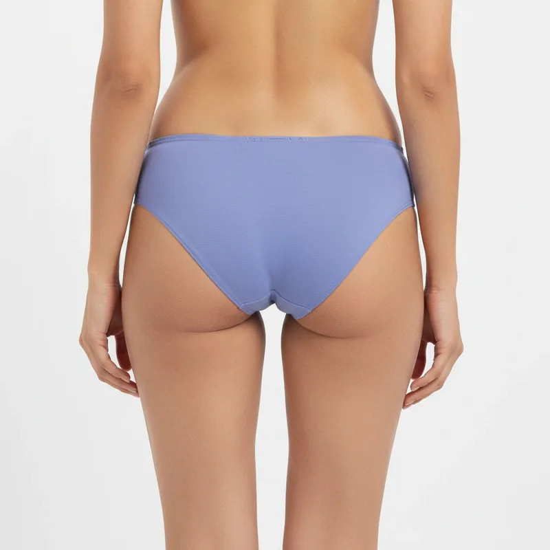 Bamboo Fabric Low Waist Underwear | Peach and Blue |  Pack of 2 thumbnail