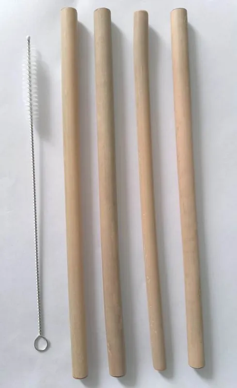 Reusable Bamboo straws Pack of 4 With Straw Cleaner thumbnail