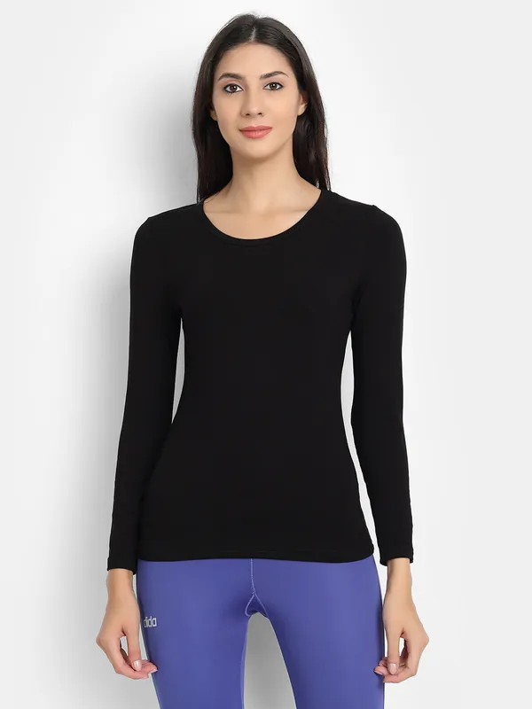 Bamboo Fabric Women's Full Sleeves T-Shirt | Black thumbnail