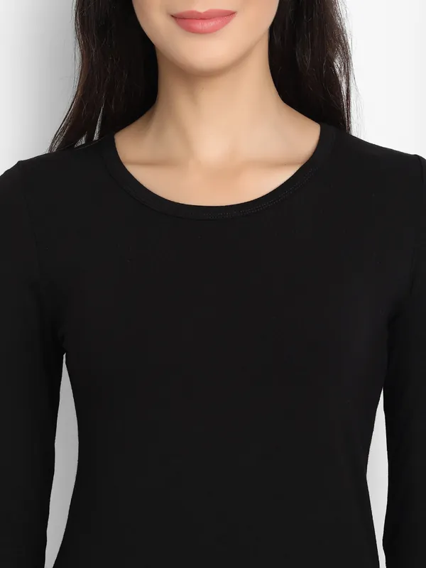 Bamboo Fabric Women's Full Sleeves T-Shirt | Black thumbnail