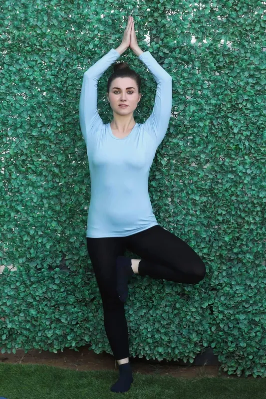 Bamboo Fabric Women's Full Sleeves T-Shirt | Sea Blue thumbnail