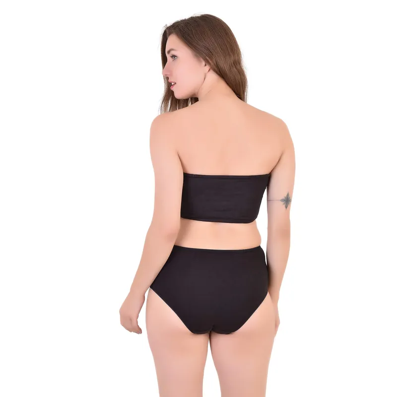 Bamboo Fabric Tube Top | Black thumbnail