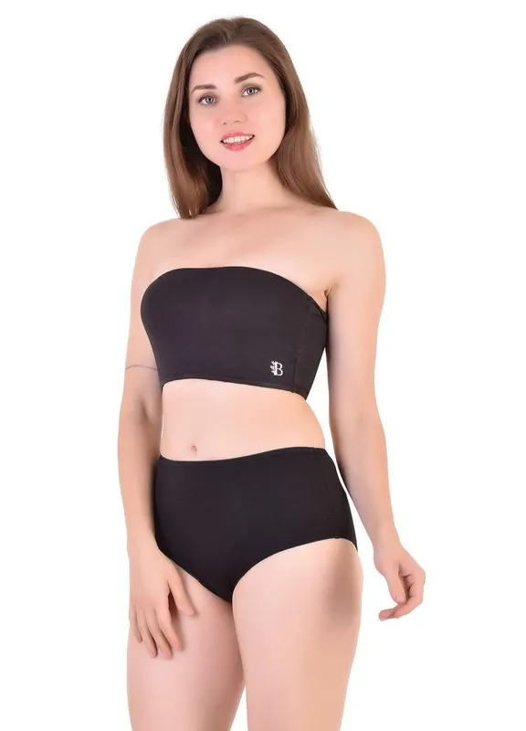 Bamboo Fabric Tube Top | Black thumbnail