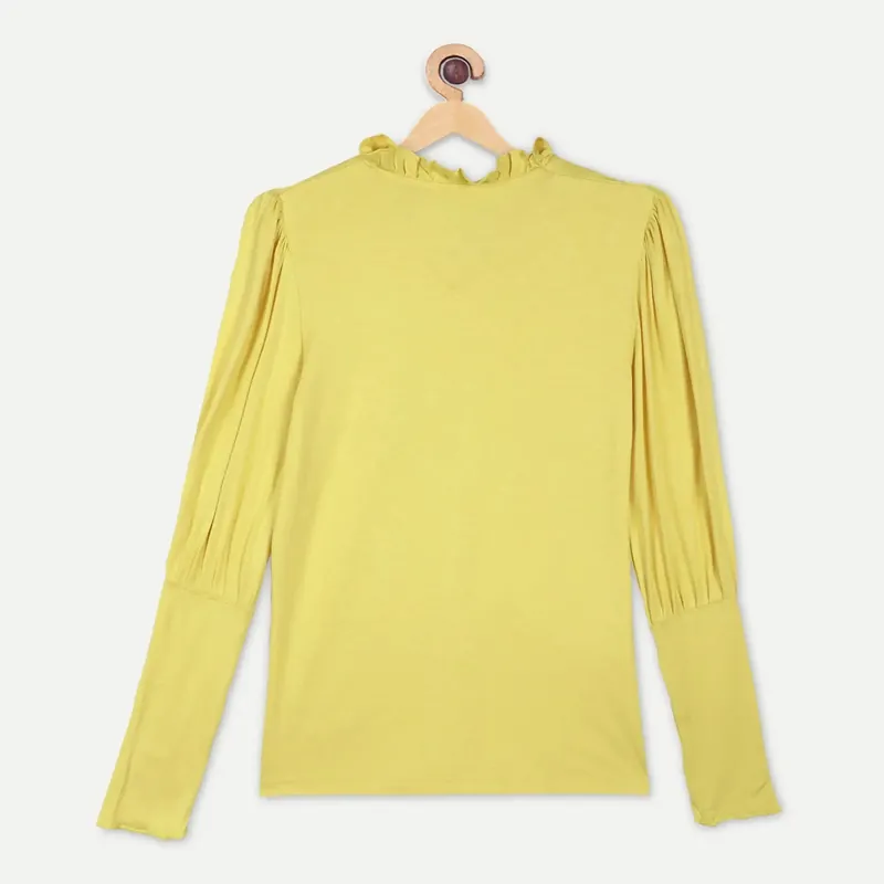 Bamboo Fabric Girl's Ruffle Neck Top | Anti-bacterial, Anti-viral Collection thumbnail