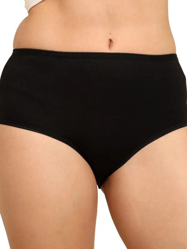 Bamboo Fabric Women's Hipster Panty | Peach and Black | Set of 2 thumbnail