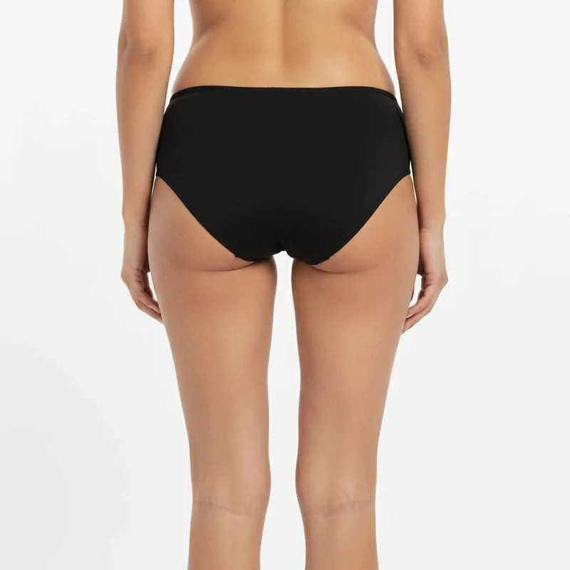 Bamboo Fabric Women's Mid Rise Panty | Red and Black | Pack of 2 thumbnail