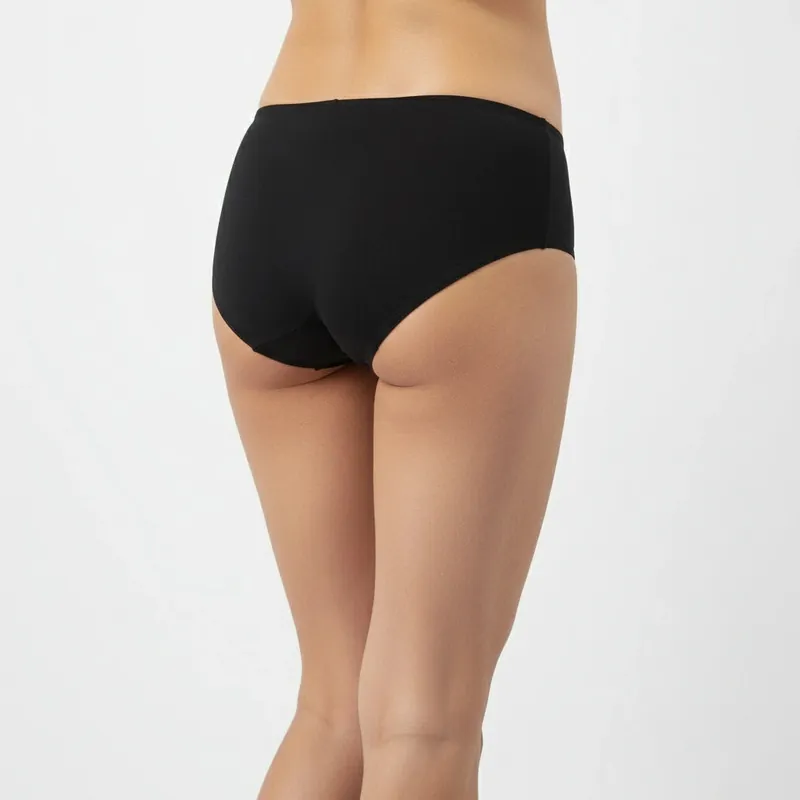 Bamboo Fabric Women's Mid Rise Panty | Red and Black | Pack of 2 thumbnail