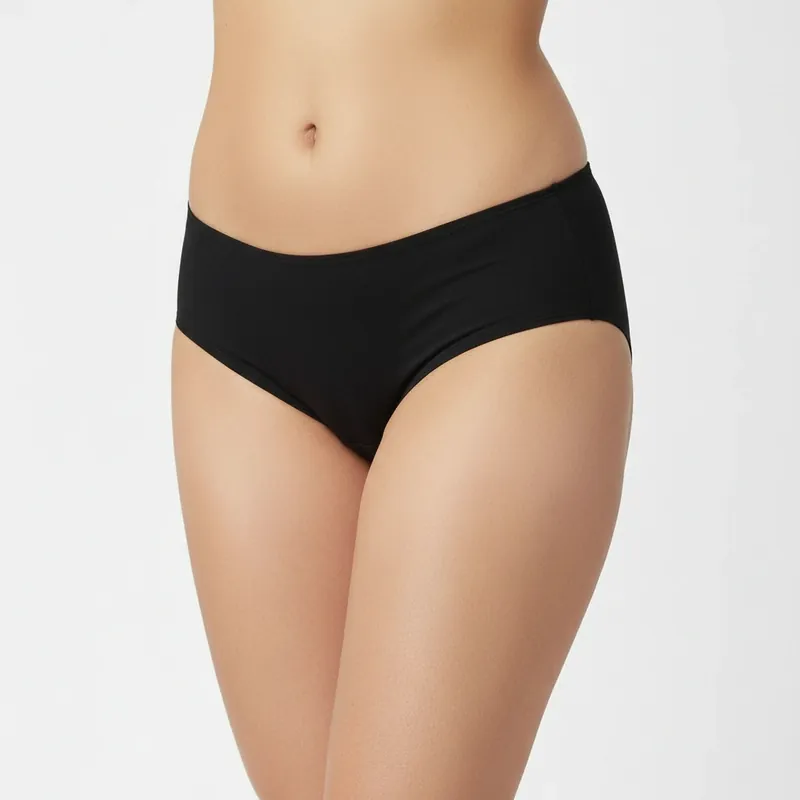 Bamboo Fabric Women's Mid Rise Panty | Red and Black | Pack of 2 thumbnail