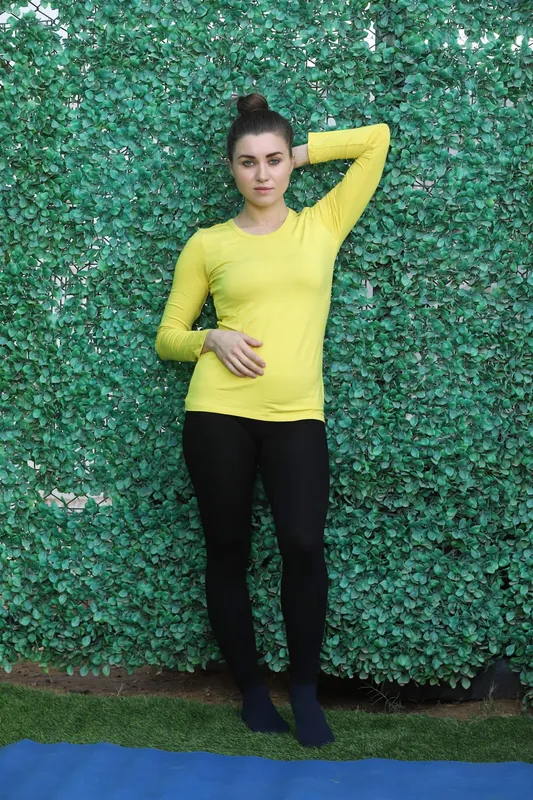 Bamboo Fabric Women's Full Sleeves T-Shirt | Yellow thumbnail