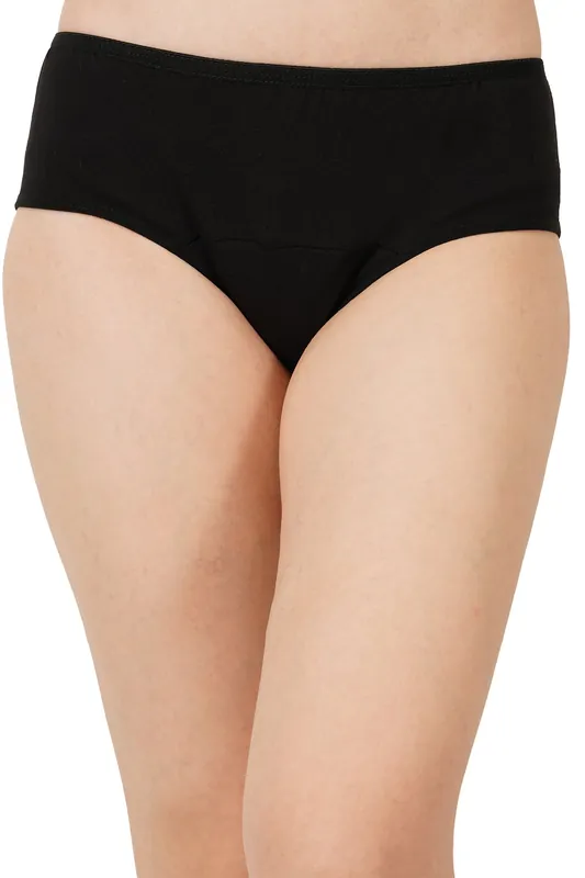 Bamboo Fabric Leak Proof Period Panty 3 Layers Not for heavy Flow | Black & Fuchsia | Pack of 2 thumbnail
