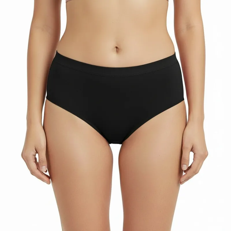Bamboo Fabric Period Panty 5 Layer Protection | Soft & Odor-Free | Purple & Black | Pack of 2 thumbnail
