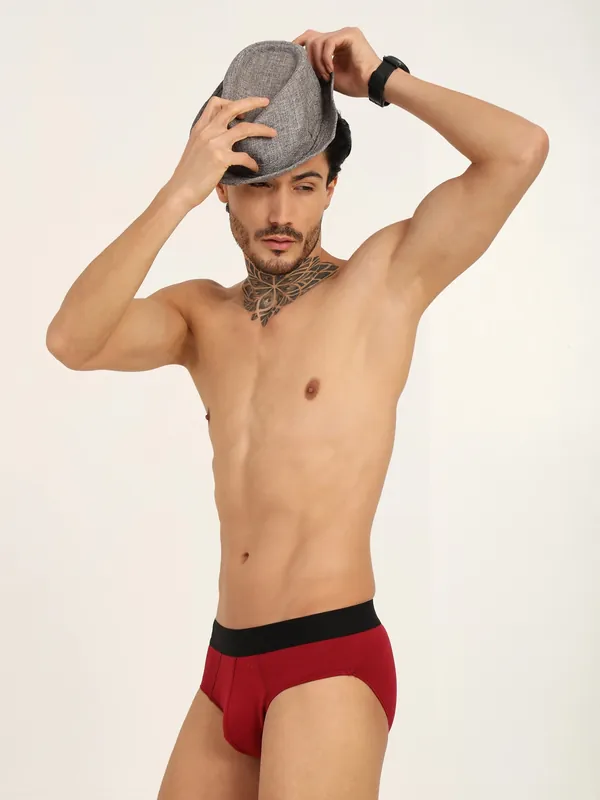 Bamboo Men’s Frenchie Fit Underwear | Maroon & Navy | Pack of 2 thumbnail