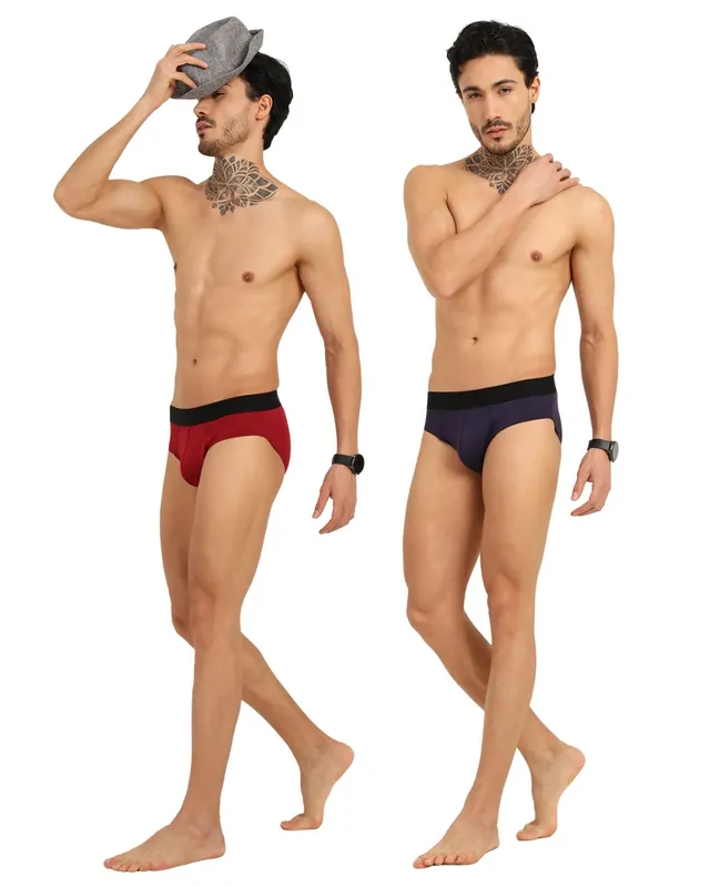 Bamboo Men’s Frenchie Fit Underwear | Maroon & Navy | Pack of 2