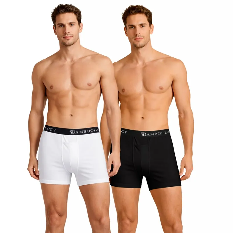 Bamboo Men’s Ultra-Soft Trunks & Boxers | Black & White | Pack of 2