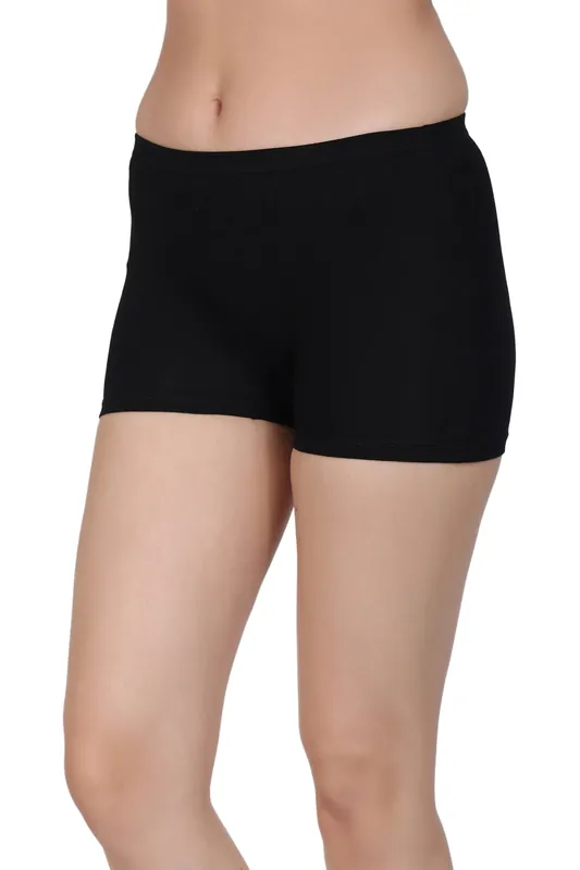 Bamboo Fabric Mid Rise Shorts | Black and Gray | Pack of 2 thumbnail