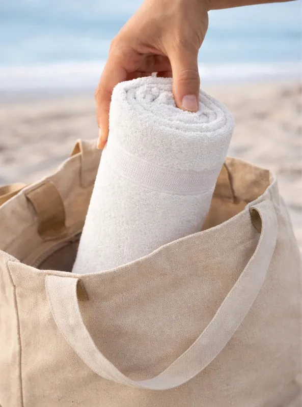 Bamboo Bath Towel – Ultra Soft, Quick Dry & Eco-Friendly Luxury Care | Green and White | Pack of 2 thumbnail