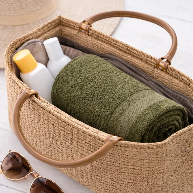 Bamboo Bath Towel – Ultra Soft, Quick Dry & Eco-Friendly Luxury Care | Green and White | Pack of 2 thumbnail