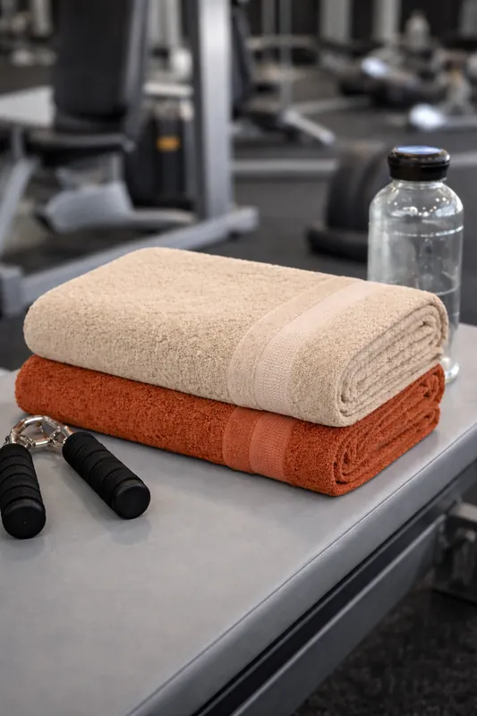 Bamboo Bath Towel – Ultra Soft, Quick Dry & Eco-Friendly Luxury Care | Rust and Beige | Pack of 2