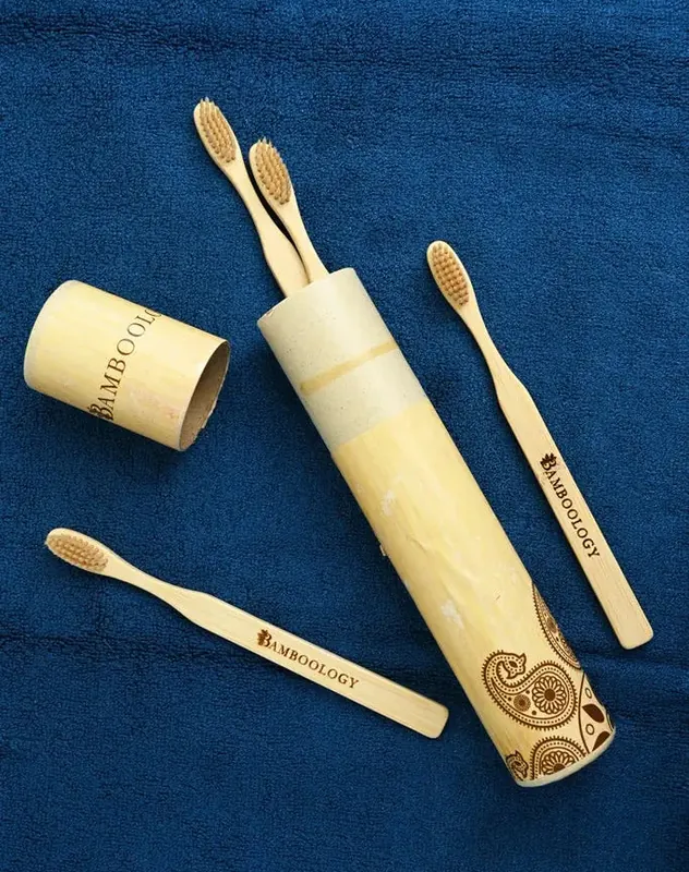 Bamboo Toothbrush With Plant Based Bristles | Pack of 4