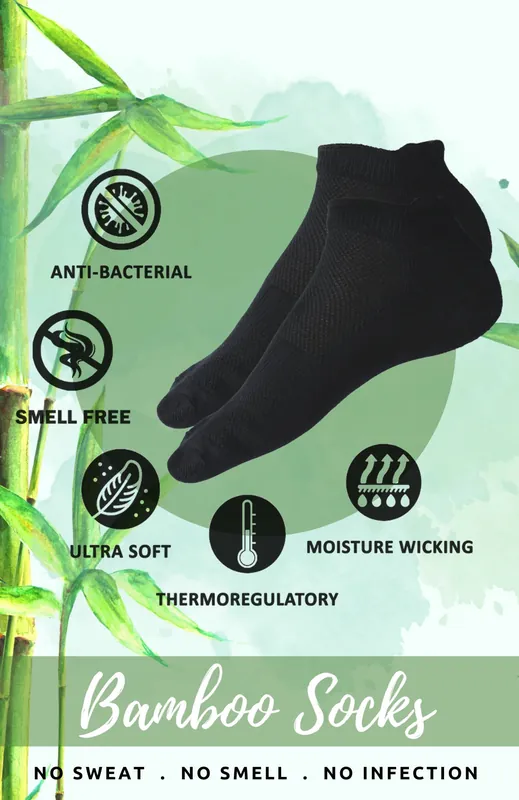 Bamboo Fabric Ankle-Length Socks (Pack of 1) – Ultra-Soft, Breathable, Moisture-Wicking thumbnail