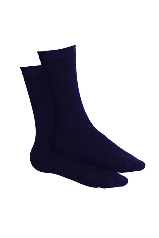 Bamboo Fabric Full Socks | Navy thumbnail