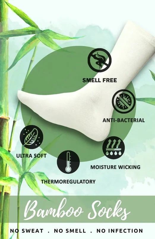 Bamboo Fabric Socks – Soft, Breathable, Eco-Friendly Comfort | White thumbnail
