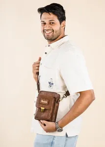 Mens Travel Sling Bag | 8.5"X5.5"X3" | 650gm