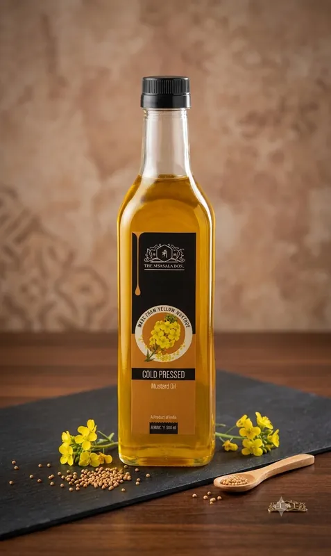 100% Natural Cold Pressed Yellow Mustard Oil - 1 L