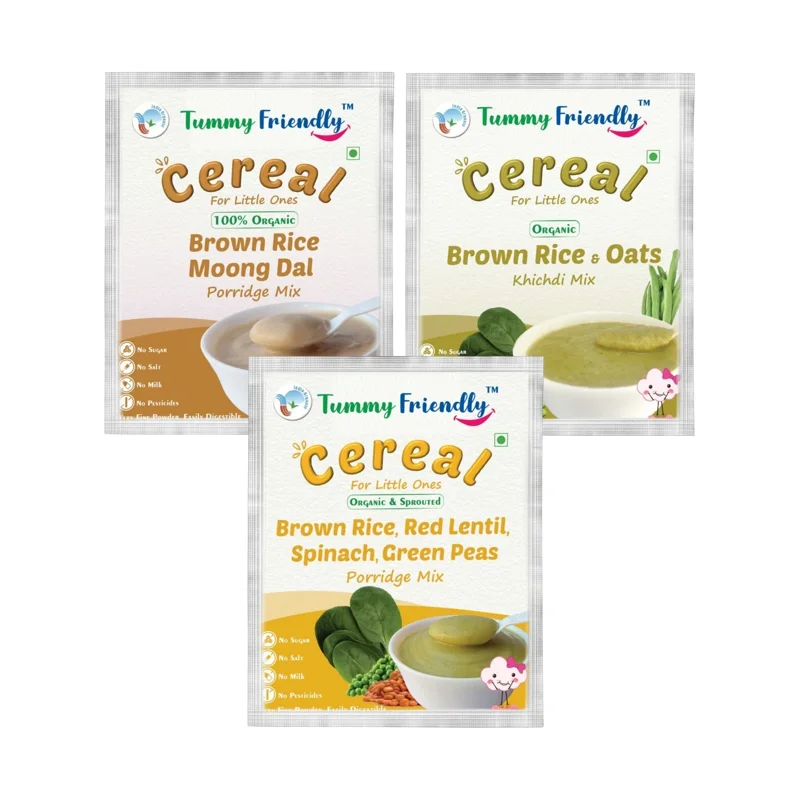 Stage 1, 2, 3 Brown Rice Porridge Mixes Trial 3 Packs | USDA Organic | 6+ Months | 150 g
