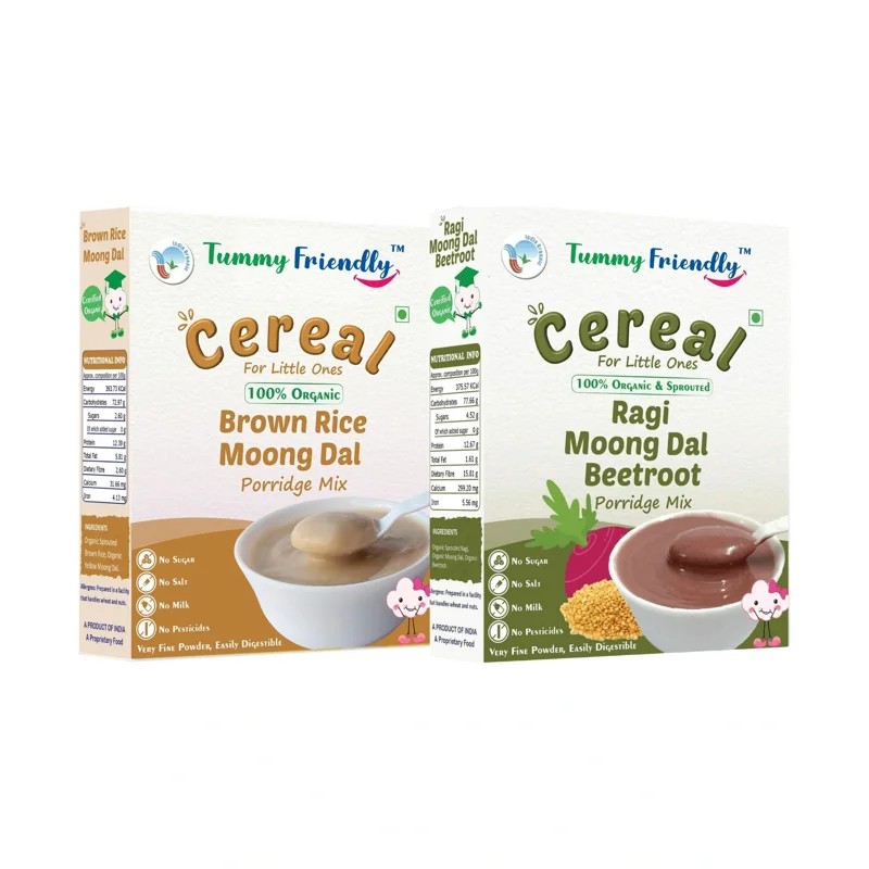 Stage 2 Porridge Mixes (Ragi, Brown Rice) | USDA Organic | 6+ Months | 400 g (2 x 200 g)