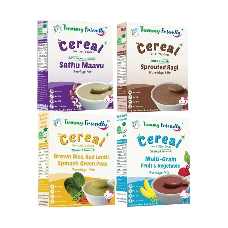 Stage 3 Porridge Mixes Combo 4 packs with Brown Rice | USDA Organic | 8+ Months | 800 g