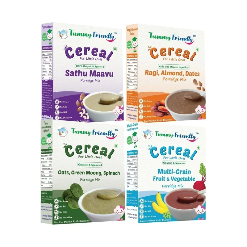 Stage 3 Porridge Mixes Combo 4 Packs with Oats | USDA Organic | 8+ Months | 800 g