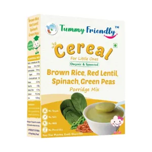 Porridge Mix | Sprouted Brown Rice, Red Lentil, Spinach & Green Peas | 8+ Months | 200 g