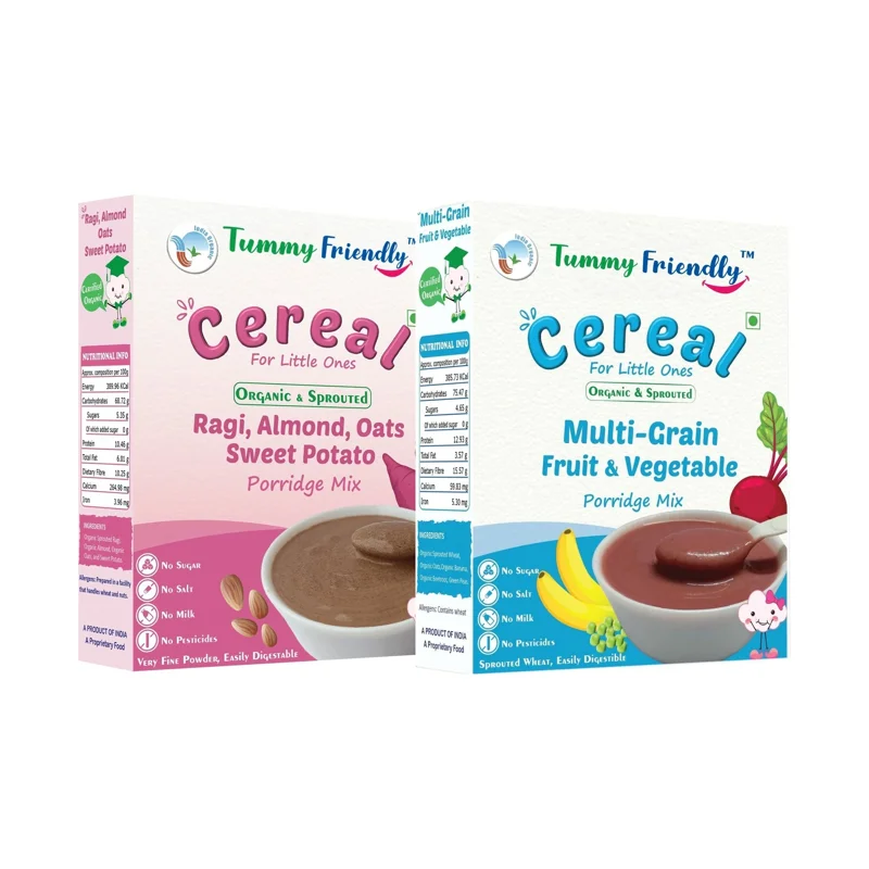 Stage 3 Porridge Mixes (Multi-Grain, Ragi) | USDA Organic | 8+ Months | 400 g (2 x 200 g)