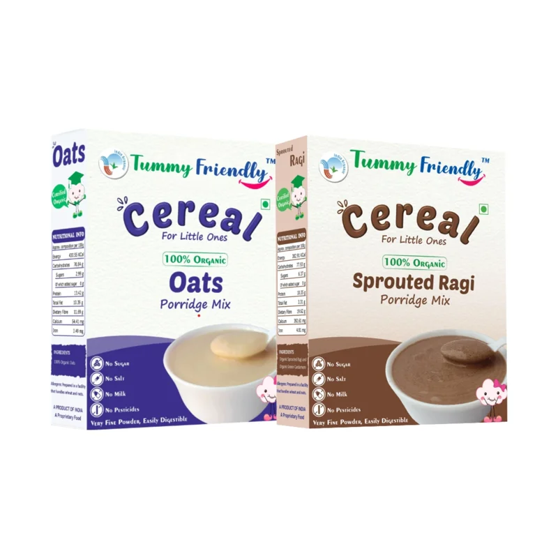 Stage 1 Porridge Mixes (Oats, Ragi) | USDA Organic | 6+ Months | 400 g (2 x 200 g)