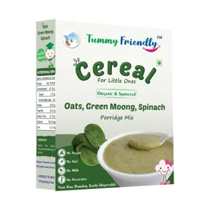 Porridge Mix | Oats, Sprouted Green Moong & Spinach | USDA Organic | 8+ Months | 200 g