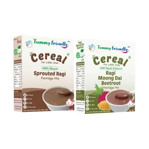 Stage 1 & 2 Ragi Porridge Mixes | USDA Organic | 6+ Months | 400 g (2 x 200 g)