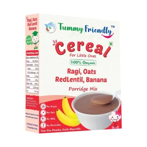 Porridge Mix | Sprouted Ragi, Oats, Red Lentil & Banana | USDA Organic | 8+ Months
